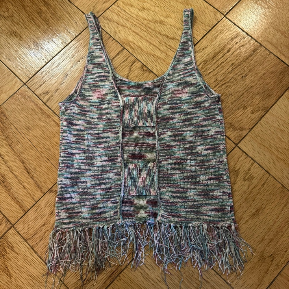 Open Back Multicolored Knit Tank Top - Picture 2 of 6